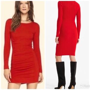 EXPRESS Women’s Fire-engine Red Long Sleeved Bodycon Midi Dress. Size XS